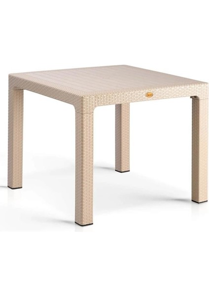 Camsız Kapiçino 90X90 cm Rattan Bahçe Balkon Masası