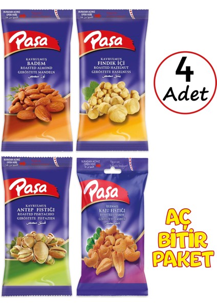 Paşa Kuruyemiş Karışık Kuruyemiş 40 gr x 4 Adet (1. Kalite)