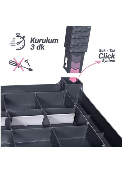 Camsız Siyah 90X150 cm Rattan Bahçe Balkon Masası indirimleri