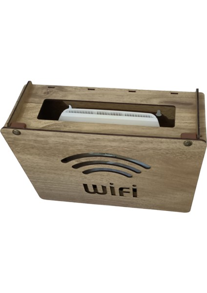 Ahşap Modem Saklama Kutusu Çift Yüz Mdf Meşe Formlu 18X25X9 cm indirimleri
