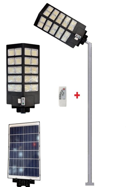 Güneş Enerjili Aydınlatma Lambası 600W + 3m. Lamba Direği
