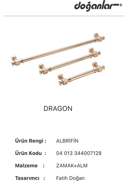 5 Adet Doğanlar Dragon 192 mm Mobilya Kulp Albrifin modelleri