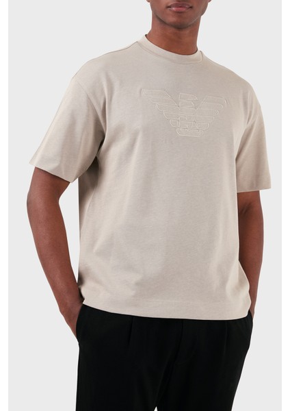Pamuklu Oversize Fit Bisiklet Yaka T Shirt Erkek T Shirt 3D1T93 1J0EZ 0176 fırsatları
