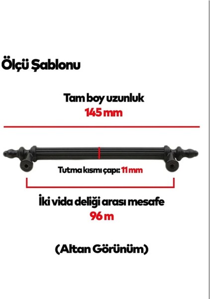 96 mm Polimer Dolap Kulpu 50 Adet Vidalı - 4X100 Tornavida Hediyeli