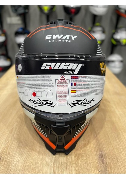 865 Güneş Vizörlü Full Face Black Orange Motosiklet Kaskı fiyatları