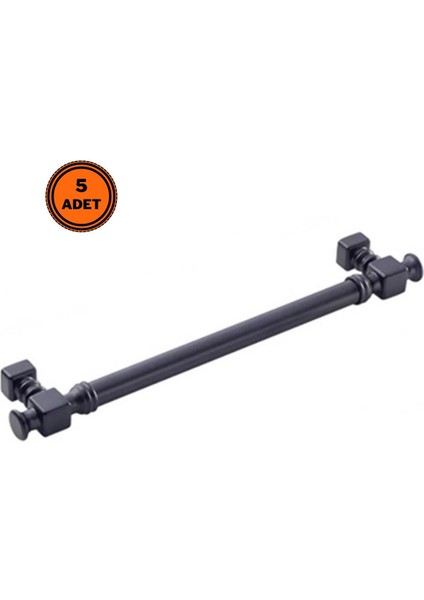 5 Adet Doğanlar Dragon 128 mm Mobilya Kulp Mat Siyah