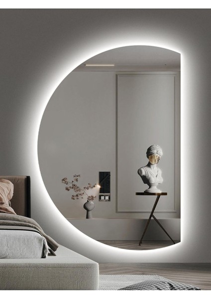 90x70 Yarım Ay Ledli Banyo Aynası, Şık ve Modern Dekorasyon İçin Idealdir fiyatları