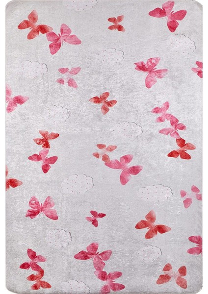 Çocuk Halısı ve Bebek Halısı Yıkanabilir Kaymaz Taban Pembe Desen Dijital Baskı Halı HC049