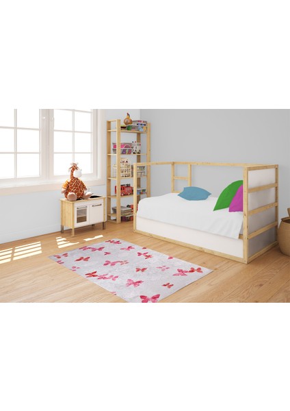 Çocuk Halısı ve Bebek Halısı Yıkanabilir Kaymaz Taban Pembe Desen Dijital Baskı Halı HC049 indirimleri
