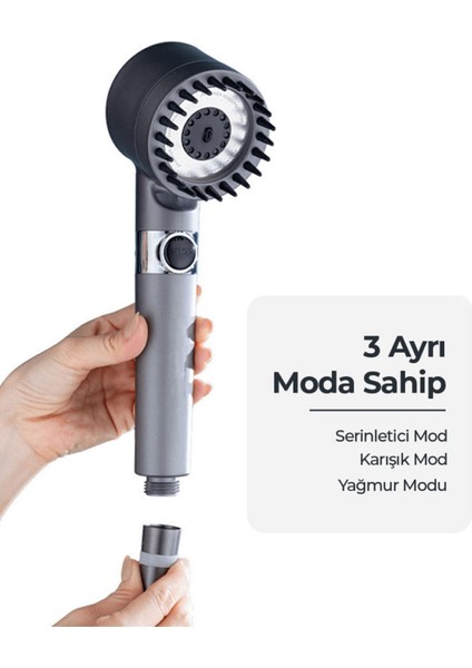 Tekno Trust Çok Fonksiyonlu, Masaj Etkili, Ayarlanabilir, Filtreli, Arıtmalı Duş Başlığı - Krom