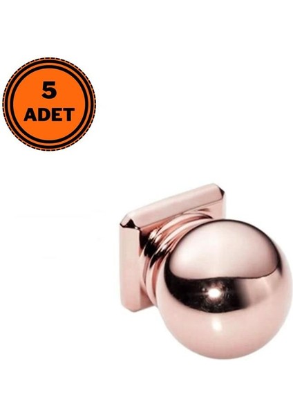 5 Adet Doğanlar AL-243 Mobilya Kulp Tek Vidalı Düğme Süper Rose Bronz