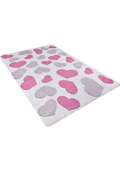Çocuk Halısı ve Bebek Halısı Yıkanabilir Kaymaz Taban Figürlü Pembe Dijital Baskı Halı HC055 modelleri
