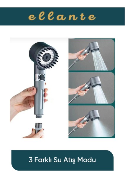 Tekno Trust Masajlı Çok Fonksiyonlu Ayarlanabilir Filtreli Arıtmalı Krom Duş Başlığı El Duşu Lüks Kalite fiyatları
