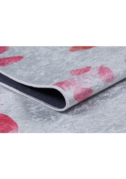 Çocuk Halısı ve Bebek Halısı Yıkanabilir Kaymaz Taban Pembe Desen Dijital Baskı Halı HC049