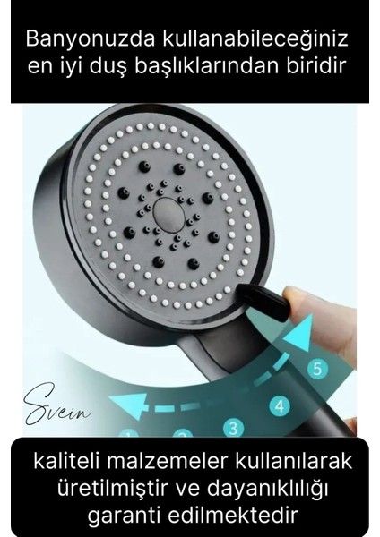 Tekno Trust Premium Duş Seti 5 Fonksiyonlu Tasarruflu Başlık Esnek Kırılmaz Çatlamaz Paslanmaz Sızdırmaz Hortum modelleri