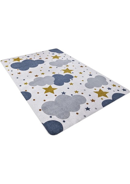 Çocuk Halısı ve Bebek Halısı Yıkanabilir Kaymaz Taban Figürlü Beyaz Dijital Baskı Halı HC046 modelleri