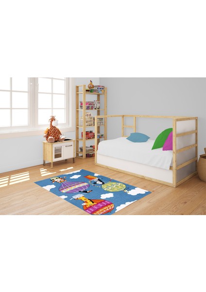 Çocuk Halısı ve Bebek Halısı Yıkanabilir Kaymaz Taban Figürlü Mavi Dijital Baskı Halı HC066 fiyatları
