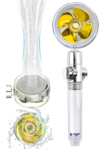 Tekno Trust Duş Başlığı Turbo Pervaneli Jet Basınçlı Duş Tabancası Su Tasarruflu Basınçlı El Duşu