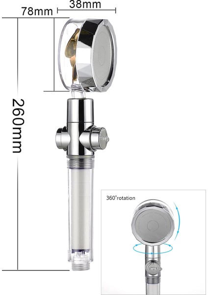 Tekno Trust Duş Başlığı Turbo Pervaneli Jet Basınçlı Duş Tabancası Su Tasarruflu Basınçlı El Duşu modelleri