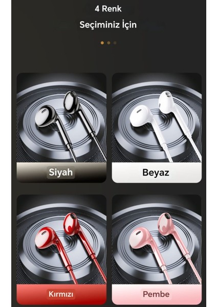 Kablolu Kulaklık Hd Ses Hi-Fi Ses Hd Arama Beyaz/Kırmızı/Siyah/Pembe fırsatları
