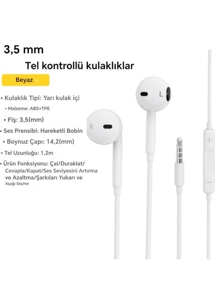 Kablolu Kulaklık Hd Ses Hi-Fi Ses Hd Arama Beyaz/Kırmızı/Siyah/Pembe