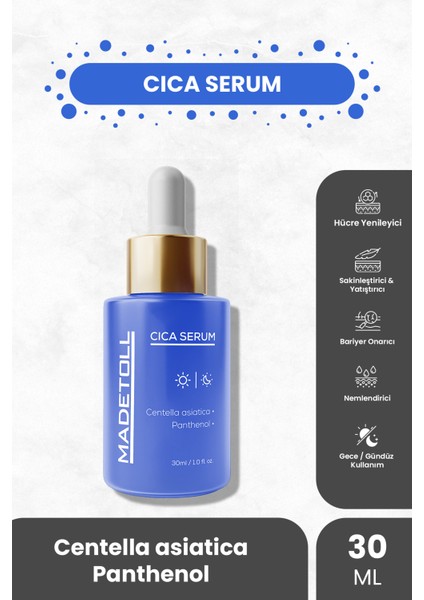 Cica Serum Cilt Yenileyici, Bariyer Güçlendirici ve Yatıştırıcı Centella Asiatica+Panthenol 30 ml