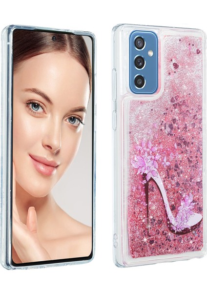 Samsung Galaxy A05S 4g Tpu Kabponsu Desen Sıvı Quicksand Heeled Ayakkabıları Telefon Kılıfı (Yurt Dışından)