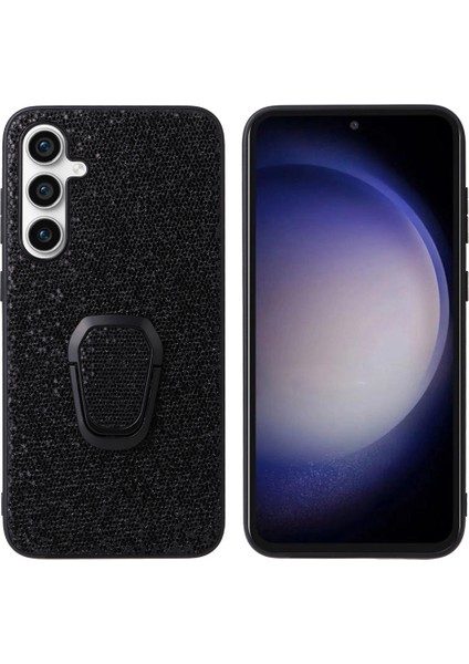 Samsung Galaxy S23 Fe Pu Deri+Tpu+Pc Cep Geri Koşu Kara Islan Telefon Kılıfı (Yurt Dışından)