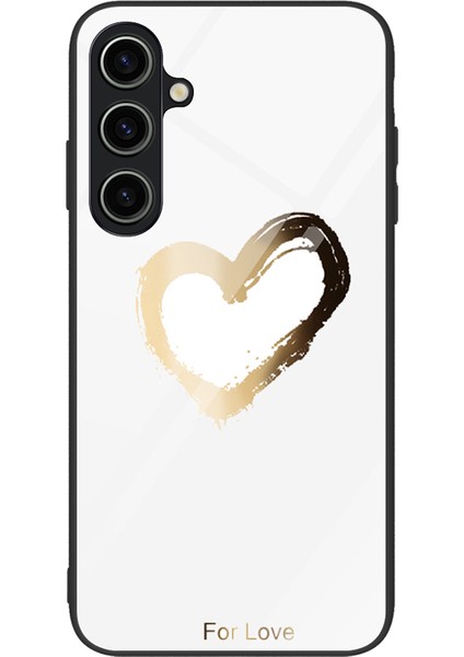 Samsung Galaxy A25 5g Desen Baskı Temperli Cam Geri Aşk/beyaz Telefon Kılıfı (Yurt Dışından)