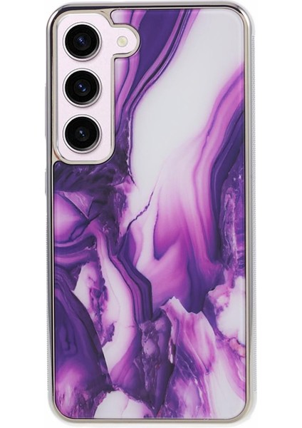 Samsung Galaxy S23 Mermer Desen Pc+Tpu Kırılma Kanıtı Tarzı B Telefon Kılıfı (Yurt Dışından)
