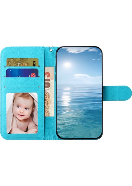 Samsung Galaxy S24 Ultra Deri Flip 3D Desen Basılı Altın Kelebekler Telefon Kılıfı (Yurt Dışından)