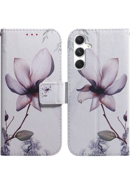 Samsung Galaxy S24 Deseni Baskı Deri Çiçeği Telefon Kılıfı (Yurt Dışından)