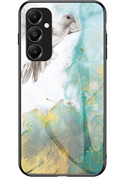 Samsung Galaxy A05S 4g Mermer Desen Temperli Cam+Pc+Tpu Kabuk Boşluk Güvercin Mermeri Telefon Kılıfı (Yurt Dışından)