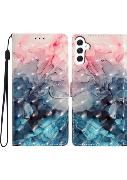 Samsung Galaxy A05S 4g Durum 3D Desen Katlama Pu Deri Mermer Telefon Kılıfı (Yurt Dışından)