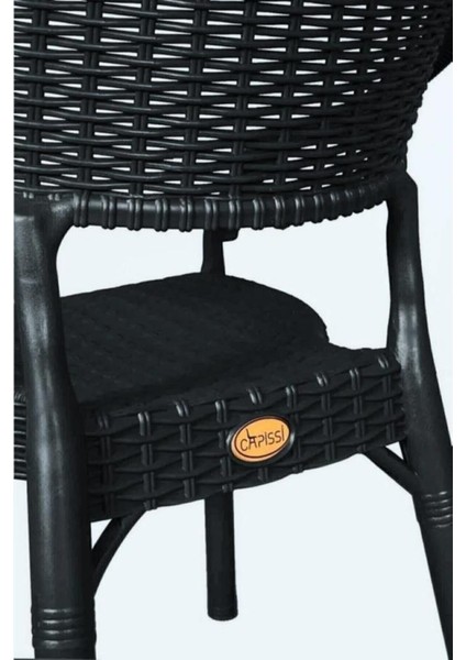 6 Adet Bambu Rattan Kollu Sandalye Koltuk Siyah fırsatları