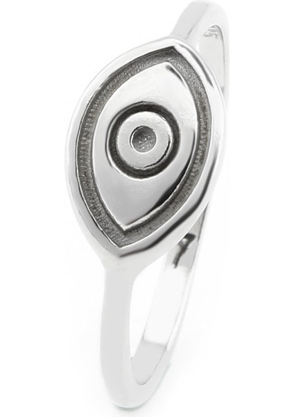 Gümüş 925 Ayar Kadın Gümüş Yüzük Nazar Boncuklu Yüzük