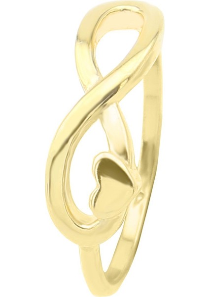 Gümüş 925 Ayar Kadın Gümüş Sonsuz Söz Yüzüğü Altın Kaplama