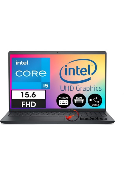 Inspiron 15 3520 Intel Core I5 1235U 12.nesil 16GB 512GB SSD 15.6 Full Hd 120HZ Windows 11 Pro I352024052009U Çanta HEDIYELI-ARENA17