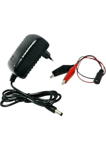 6 Volt Akü Şarj Adaptörü Maşalı 6V2A 6V5A 6V7A 6V12A Şarj Edebilme Özelliği Pil Batarya Şarz