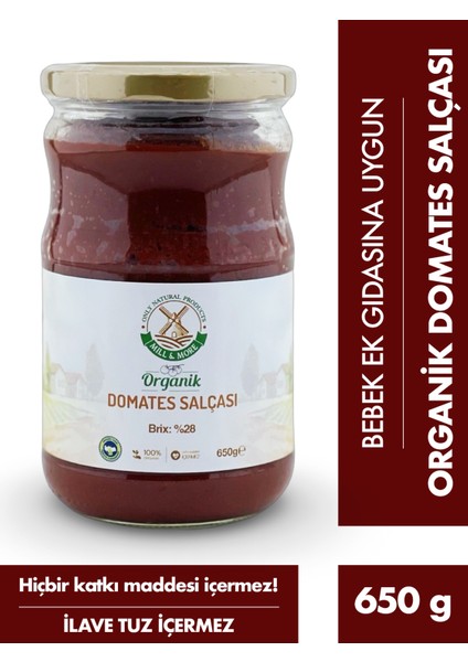 Mill & More Organik Tuzsuz Domates Salçası 650 g