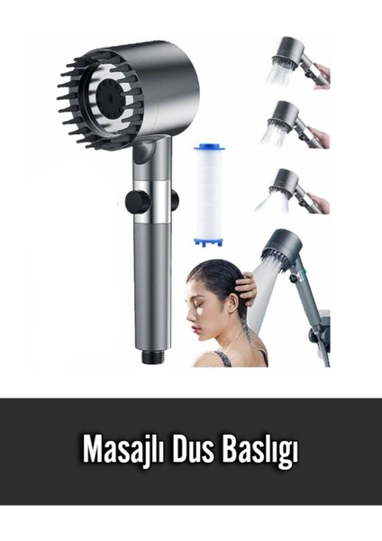 Tekno Trust Masajlı Çok Fonksiyonlu Ayarlanabilir Filtreli Arıtmalı Krom Duş Başlığı El Duşu Lüks Kalite