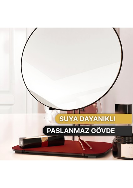 Makyaj Aynası Takı Kutusu Makyaj Standı Düzenleyici Organizer Kadife Şık Aynalı Takı Dolabı Takılık