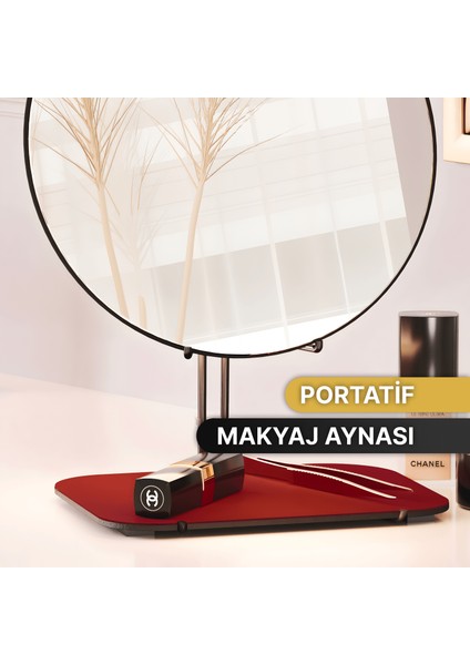 Makyaj Aynası Takı Kutusu Makyaj Standı Düzenleyici Organizer Kadife Şık Aynalı Takı Dolabı Takılık