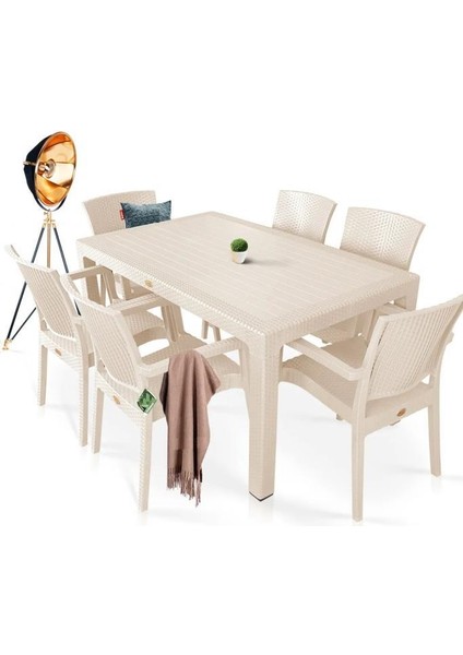 Zeugma Kapiçino 90X150 cm Camsız Rattan Bahçe Balkon Masa Takımı