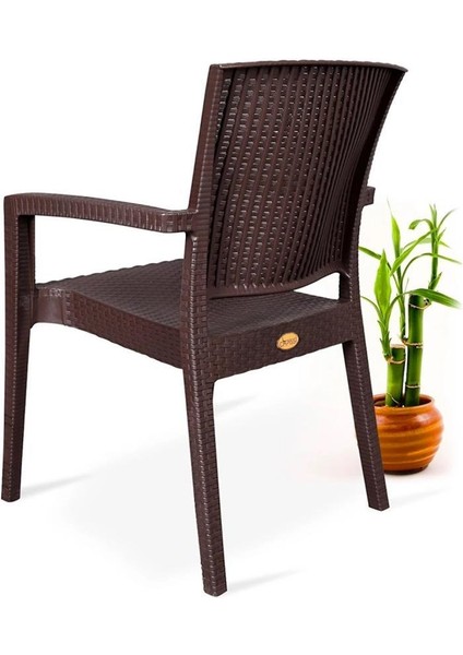 Nar Sokağı Zeugma Kahve 90X90 cm Camlı Rattan Bahçe Balkon Masa Takımı