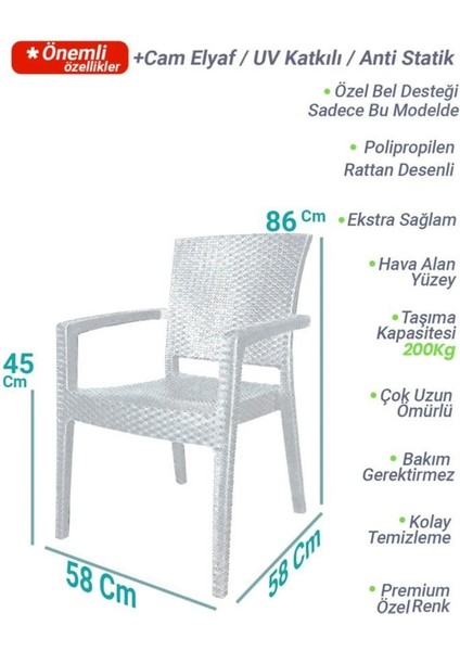 Nar Sokağı Zeugma Kapiçino 90X90 cm Camlı Rattan Bahçe Balkon Masa Takımı