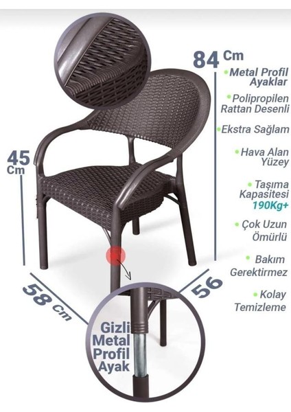 Bambu Kahve 90X150 cm Camsız Rattan Bahçe Balkon Masa Takımı fırsatları