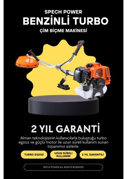 Grayder Serii 14 Hp Turbo Benzinli Yan Tipi Ot Çalı Çim Biçme Kesme Makinesi