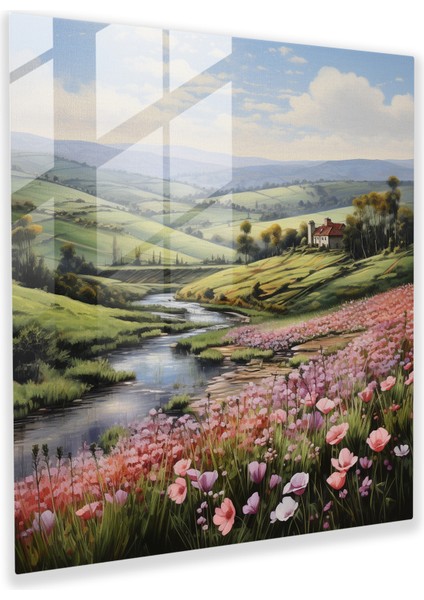 Zarif Cam Baskı: Çağdaş Peyzaj Cam Duvar Sanatı - Ev Dekorasyonu, 30X30