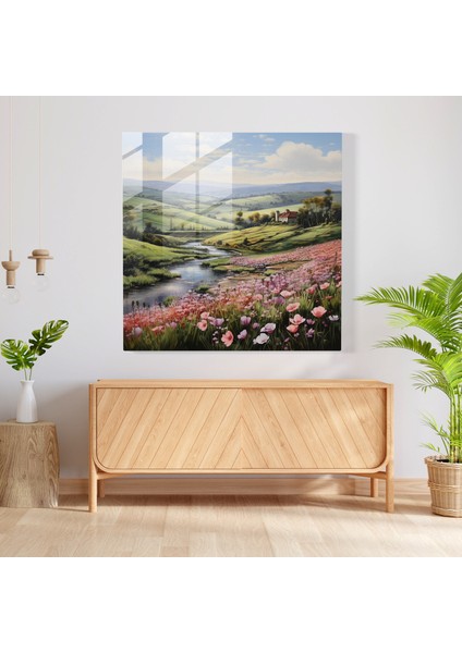 Zarif Cam Baskı: Çağdaş Peyzaj Cam Duvar Sanatı - Ev Dekorasyonu, 30X30 fiyatları